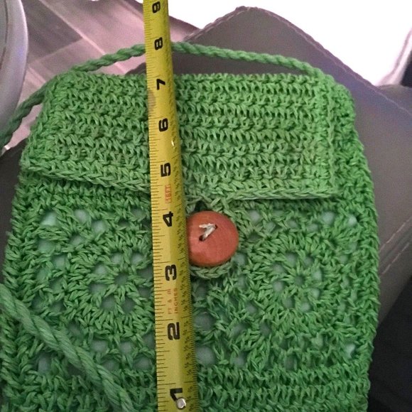 Crochet Small Light Green Small Green Crossover Bag/Purse Travel/Vacation Purse - Picture 3 of 8